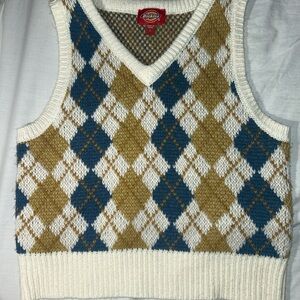 Dickies Argyle Sweater Vest | Y2K Preppy | Girls Size L